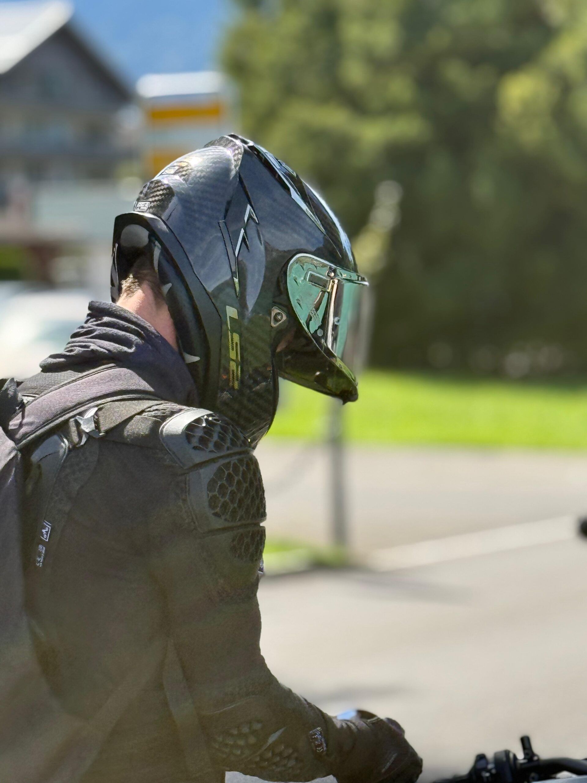side-profile of biker